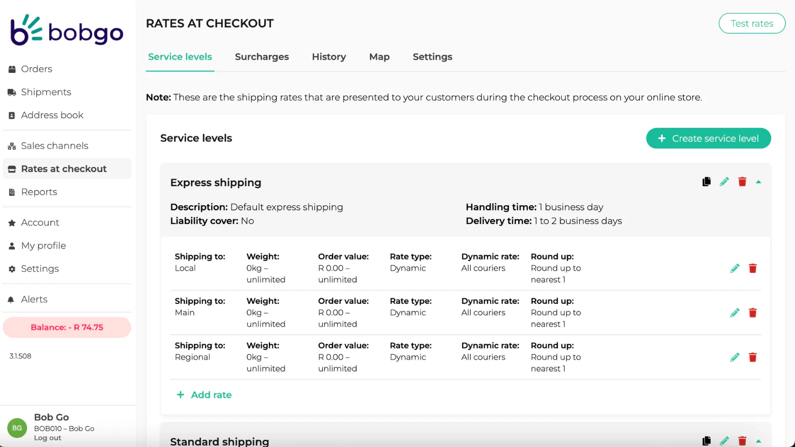 screenshot of Bob Go